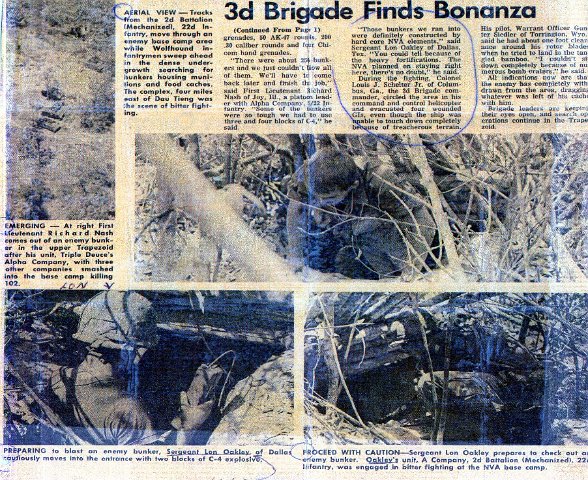 Dick Nash and Lon blowing NVA bunkers in Razorbacks 1969